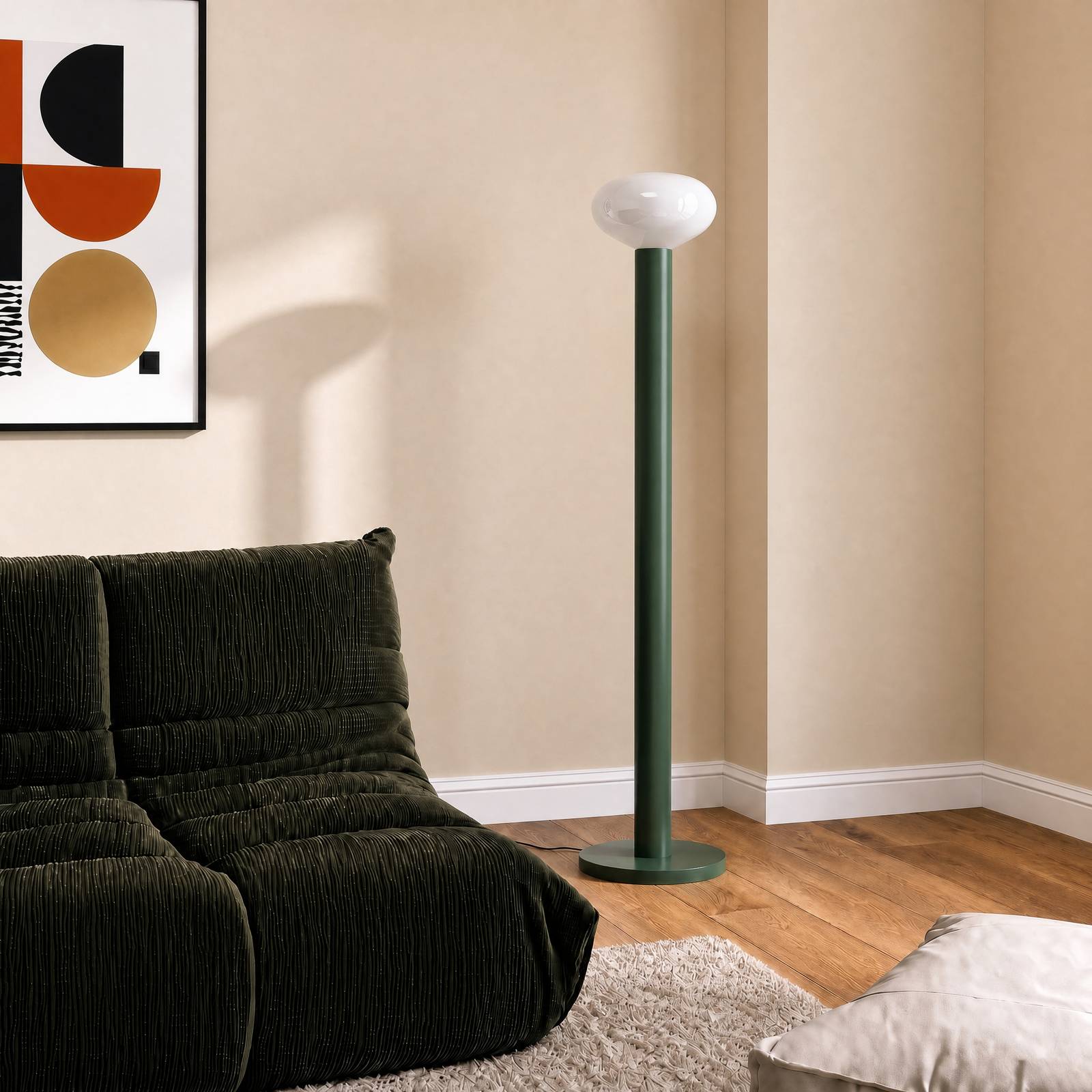 Design Stehlampe Flo ALDEX, grün, für Wohn- / Esszimmer, Metall, Design, Stehlampe