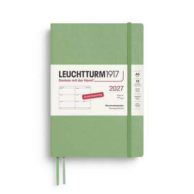 Wochenkalender Medium (A5) 2027, Softcover, Salbei, Deutsch