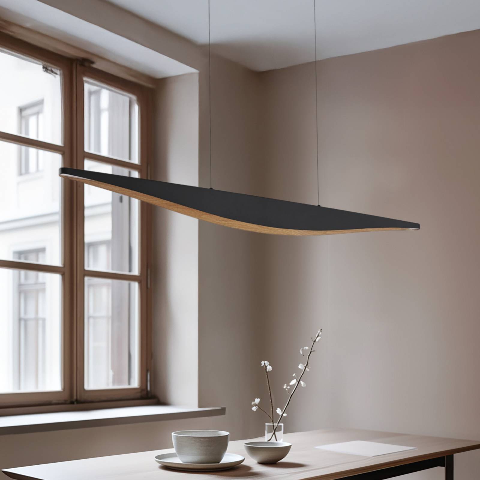 Hängelampe Clavit Lucande, dimmbar, schwarz, für Wohn- / Esszimmer, Metall, Modern