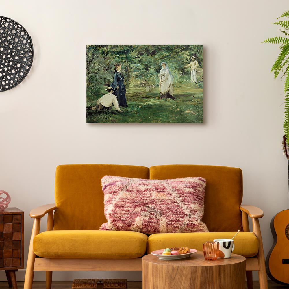 home24 Canvas afbeelding Partie croquet Paris, groen/multicolor, Breedte: 90 cm, Hoogte: 60 cm