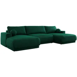 WOHNLANDSCHAFT RINA U Dunkelgrün Velvet
