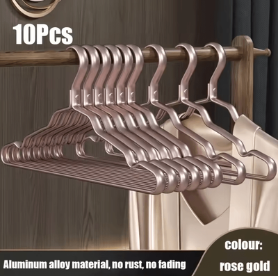 Inspire Curations Heavy Duty Slim Metal Clothes Hangers For Coats And Dresses 10pcs rose Gold