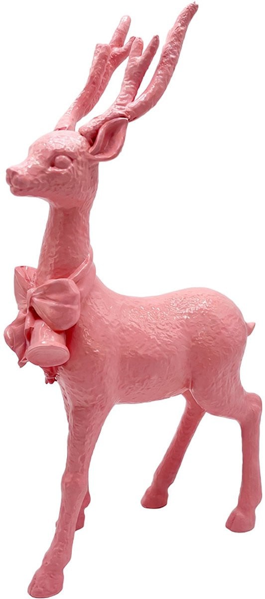 Clayre & Eef Decoratie Beeld Hert Roze Kunststof