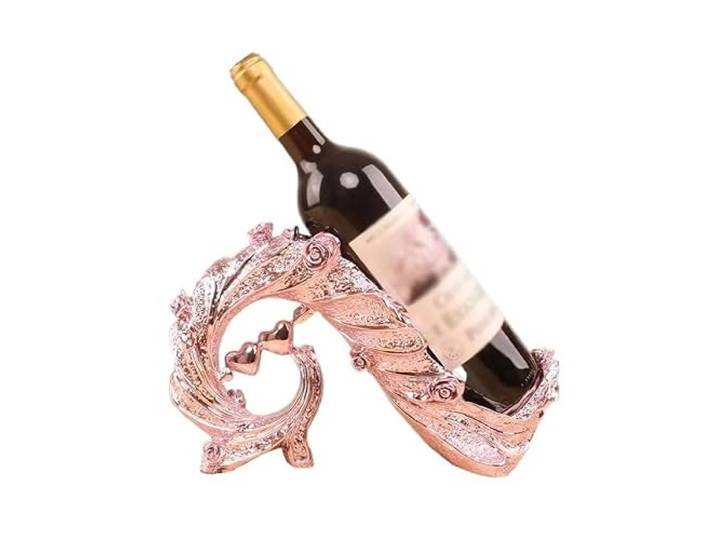 Weinflaschenhalter Pfau Weinregal Wein Wohnzimmer Weinregal(Rose Gold)