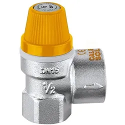 CA Sicherheitsventil, Solar 1/2ZollIG x 3/4ZollIG, 6 bar, verchr TÜV gepr