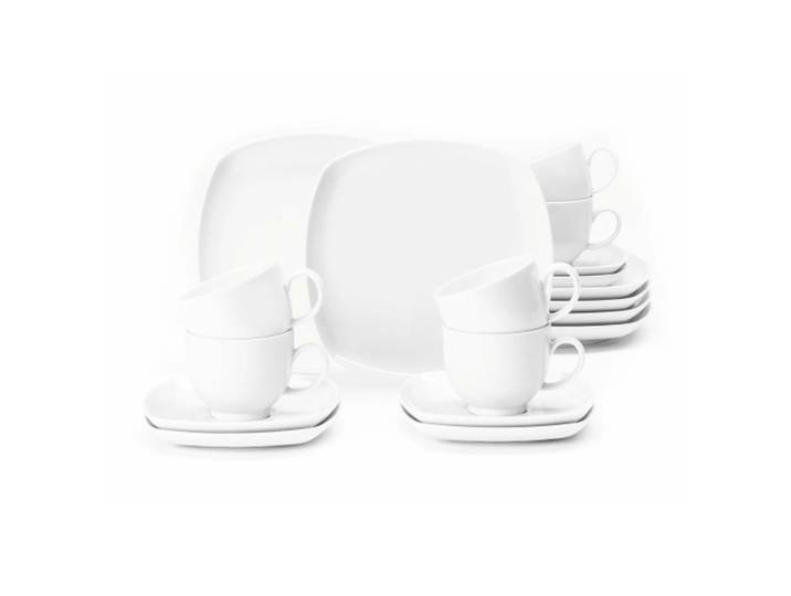 Seltmann Weiden Service à café carré Lido 18 pièces Blanc