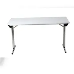 PROREGAL Klapptisch Lizard | T-Fuß-Gestell-Eckig | HxBxT 75x140x70 cm | Chrom-Grau