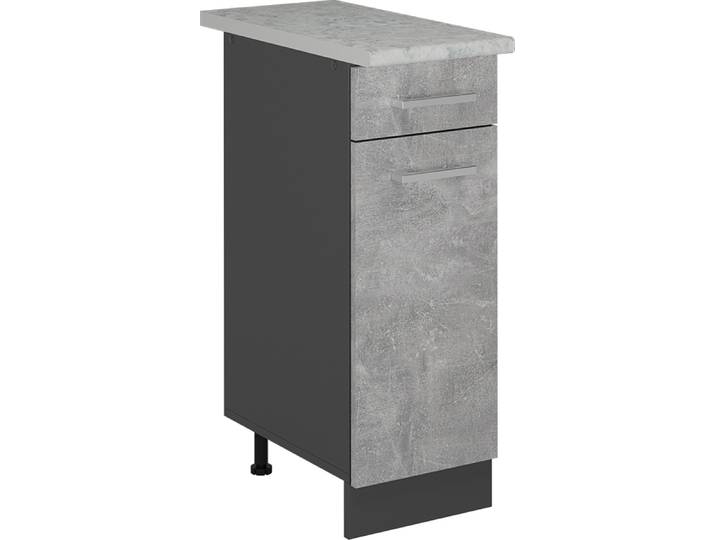 Küchenunterschrank Vicco R-Line Beton 30 cm AP Marmor, Model 53749