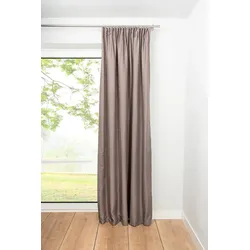Ondeco Schlaufenschal Balance Gardinen Blickdicht Vorhang Schlafzimmer 1er Set Farbe: Taupe, Größe: 135x245 cm