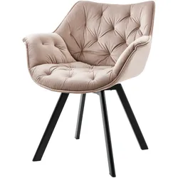 riess-ambiente Stuhl THE DUTCH COMFORT - drehbar greige Samt mit Armlehnen Modern Design Metallbeine