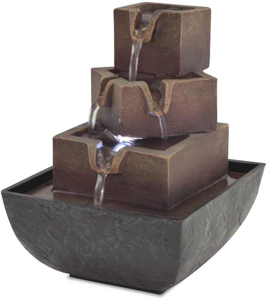 vidaXL Fontaine d'intérieur avec lampe LED Polyrésine