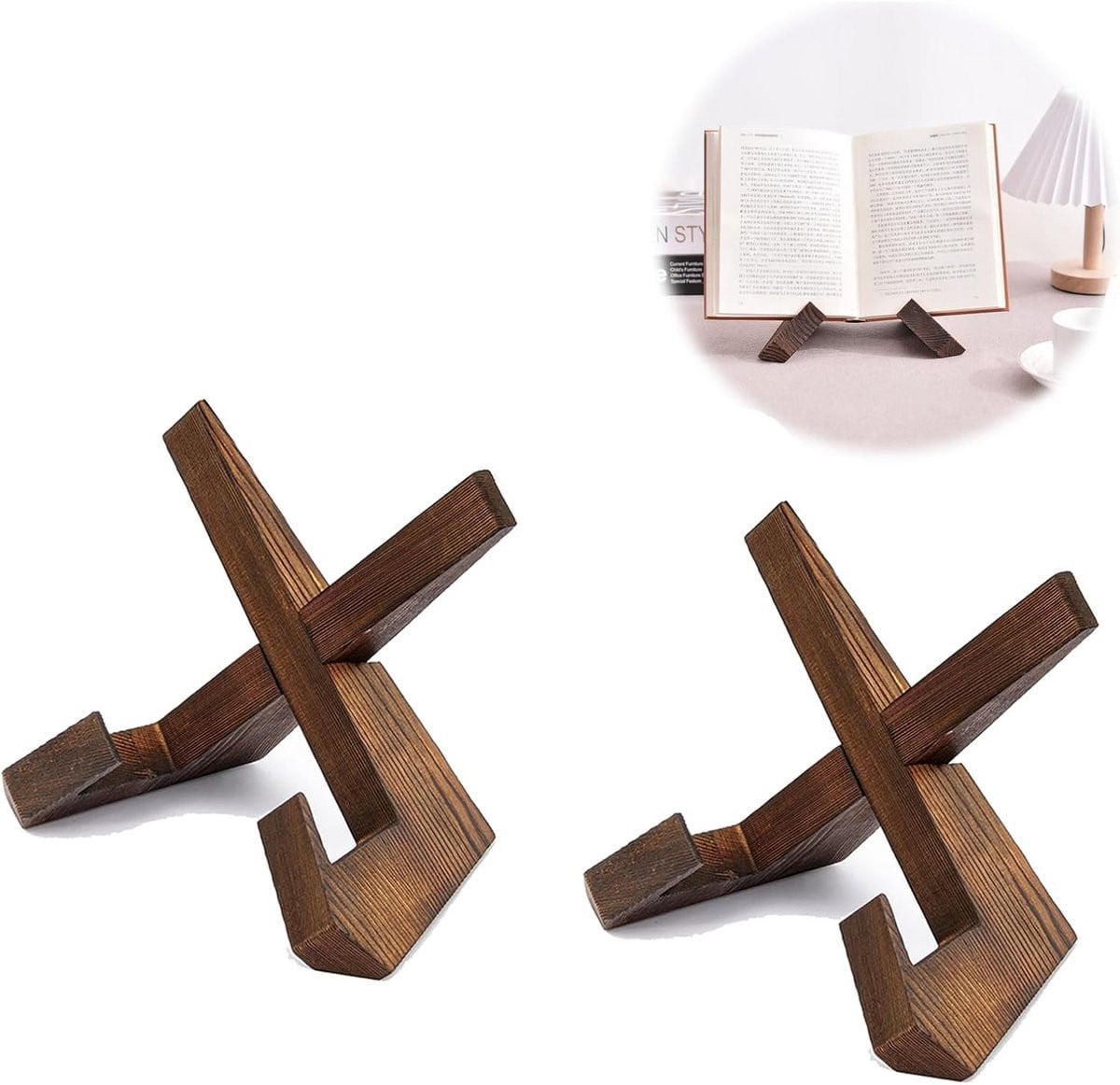 Houten Plaathouder Displaystandaard - 2 Stuks voor Foto's en Decoratie