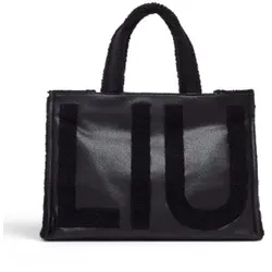 Liu Jo für Damen. 2F6037-E0021 Große Tote-Tasche mit schwarzem Logo (OSFA), Lässig, Polyester