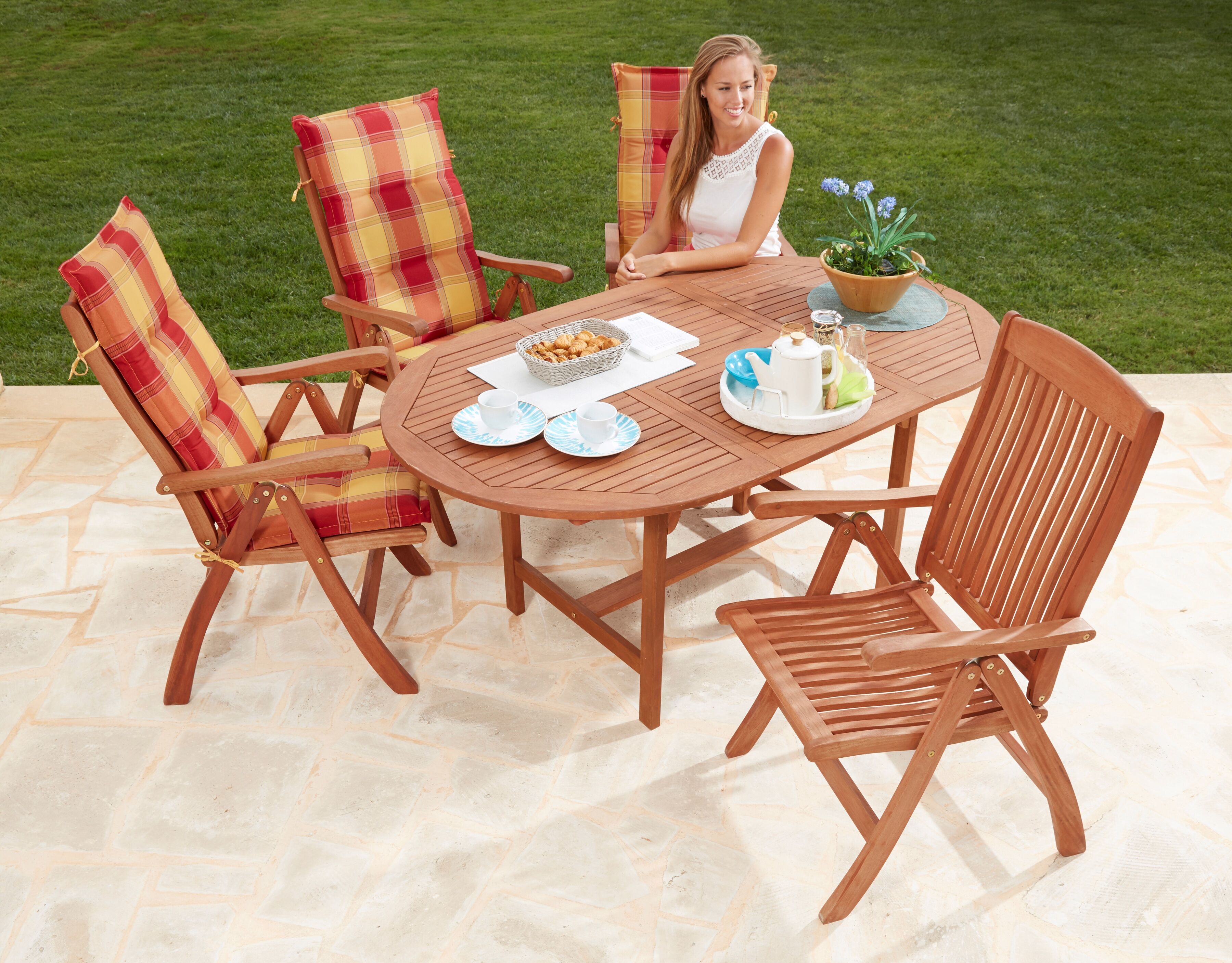Garten-Essgruppe MERXX "Maracaibo", braun, Obermaterial: 100% Polyester. Füllung: 100% Polyurethan, Sitzmöbel-Sets, Garten-Essgruppe