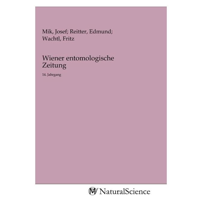 MV-NaturalScience Wiener entomologische Zeitung (Softcover, Josef Mik) (56144444)
