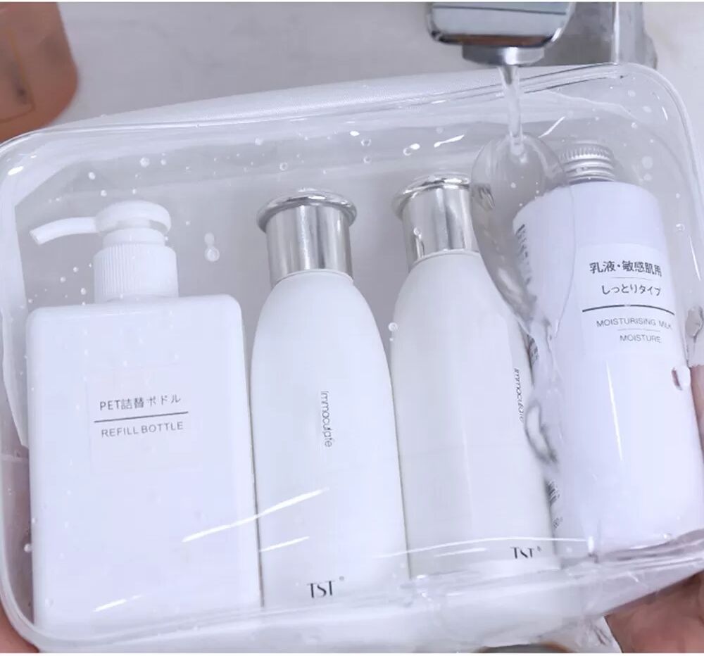INF Transparentes Kosmetiktaschen-Set – 4-teilig, wasserdicht, ideal für Reisen