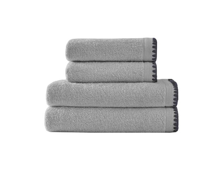 Ensemble de bain 4 pièces point cavalier gris perle