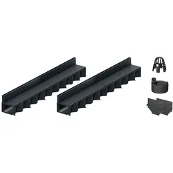 2x1m ACO Self® Hexaline 2.0 Entwässerungsrinne mit Schlitzaufsatz Kunststoff + Ablauf Vertikal