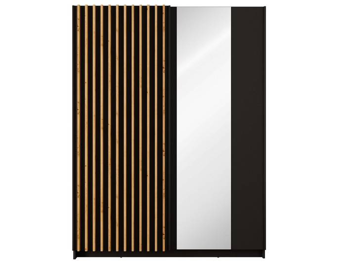 Masseno Schwebetürenschrank MAREN 150,6 cm Kleiderschrank mit Spiegel 2 Türen Eiche Artisan