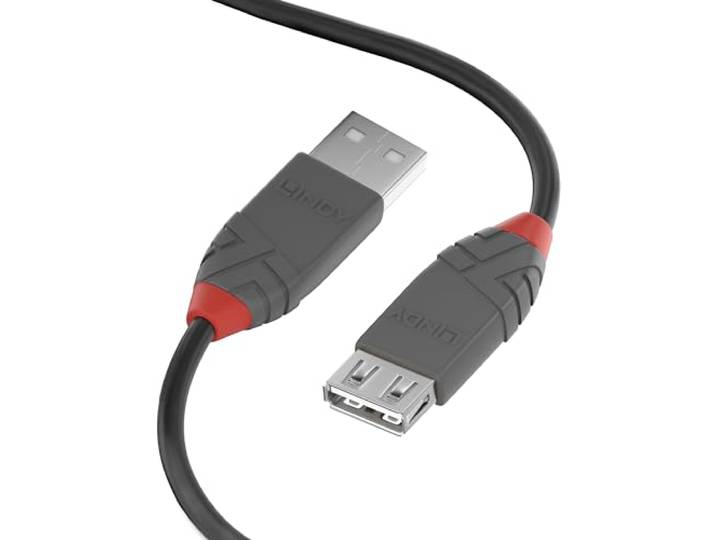 LINDY 36705 5 m USB 2.0 type A verlengkabel, antraciet