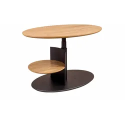 COUCHTISCH höhenverstellbar Corly 95x47x65 Furnier Anthrazit/Wildeiche
