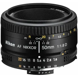 Nikon Nikkor 50mm f/1.8D AF (Nikon F, Vollformat), Objektiv, Schwarz