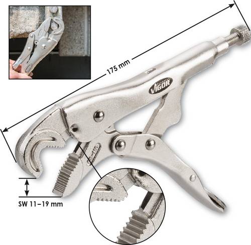 Vigor V3738 Gripzange Gerade mit Prismenaussparung 175mm