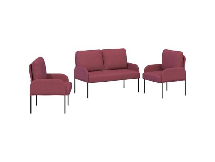 Makastle Sofa Couchgarnituren 3er Set Weinrot Sperrholz