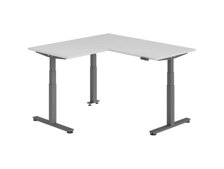 Schreibtisch Office Grau elektrische Höhenverstellung 160 x 160 cm