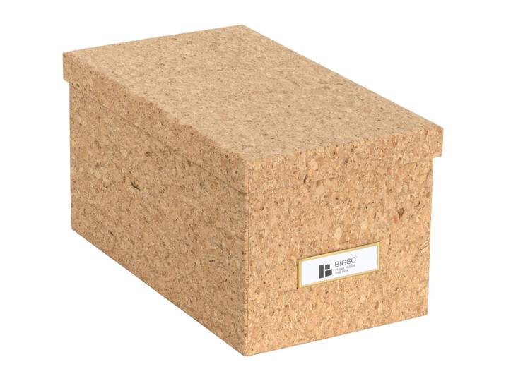BIGSO BOX Aufbewahrungsbox Office braun H 15 cm - Material: Kork