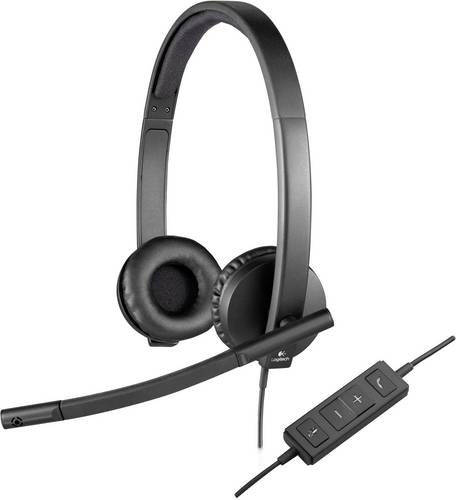 Logitech H570e On Ear Headset kabelgebunden Stereo Schwarz Mikrofon-Rauschunterdrückung, Noise Cancelling Lautstärkeregelung, Mikrofon-Stummschaltu