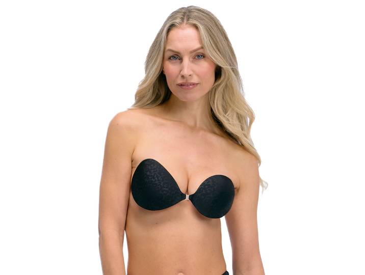 Klebe-BH MAGIC BODYFASHION, Damen, Gr. Cup A, schwarz (leopard schwarz), Obermaterial: 82% Polyamid, 18% Elasthan, BHs Klebe-BH