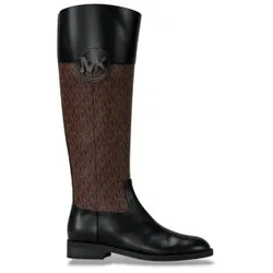 Michael Kors für Damen. 40F6KMFB5B Kimmee Flat Stiefel aus Leder, schwarz (36), Braun, Wohnung, Reißverschluss, Lässig
