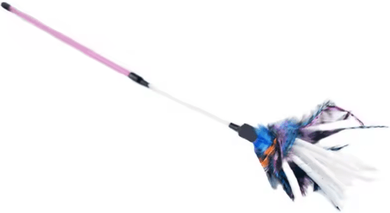 Inspire Picks TwistyFeather Cat Teaser Wand Colorful Spiral Feather Toy For Interactive Feline Fun red Rod 41 Cm