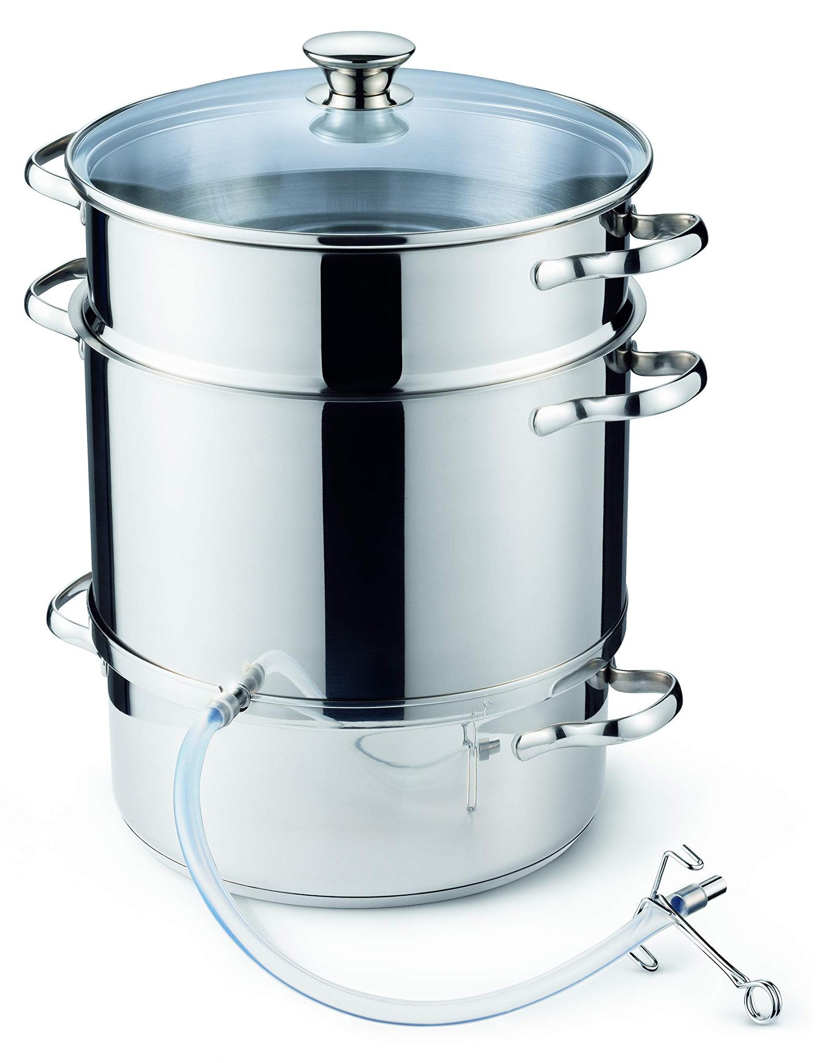 Stoomsapcentrifuge 10 L Fruchtkorb, 3 L Saftbehälter, Edelstahl