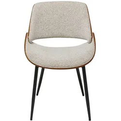 STUHL aus Nussbaum und Stoff L56 cm - MANNIX