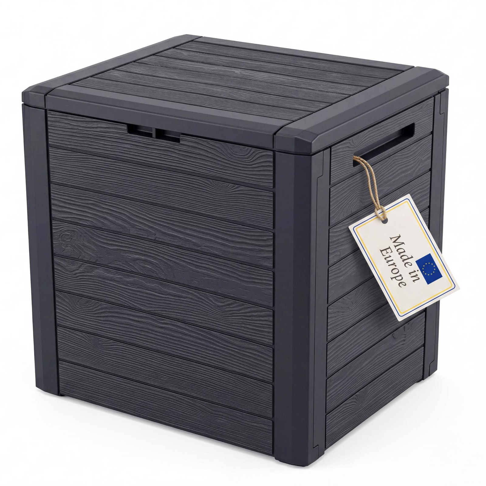 BigDean Tuinkist met houtlook, 140 liter, compacte opbergbox voor balkons