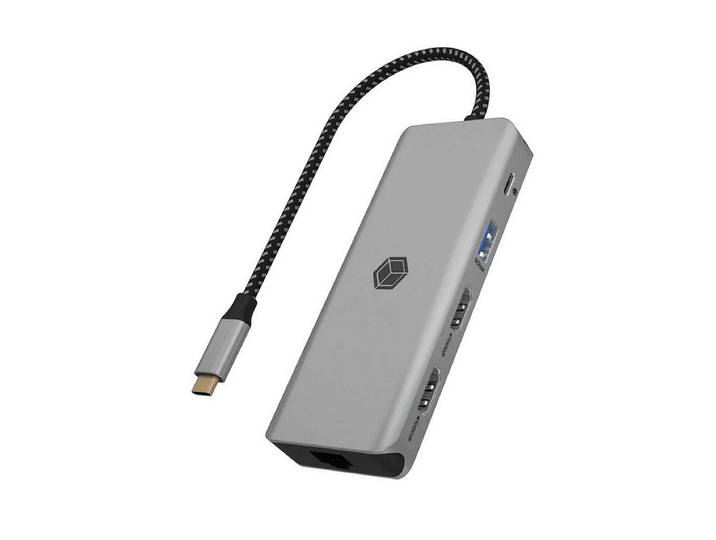 ICY BOX Laptop-Dockingstation IB-DK4012-CPD, 9 in 1 USB Type-C® Notebook DockingStation, 2x HDMI