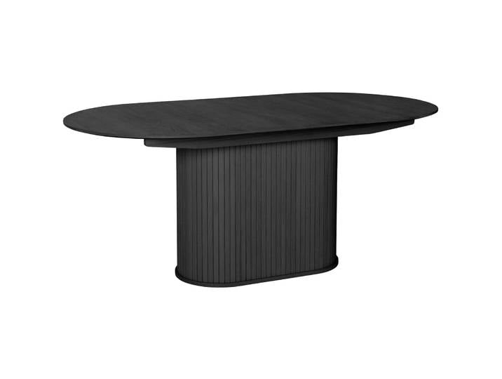 Ausziehbarer Tisch Gativel 180-230x95 cm Lamellen Eiche Schwarz