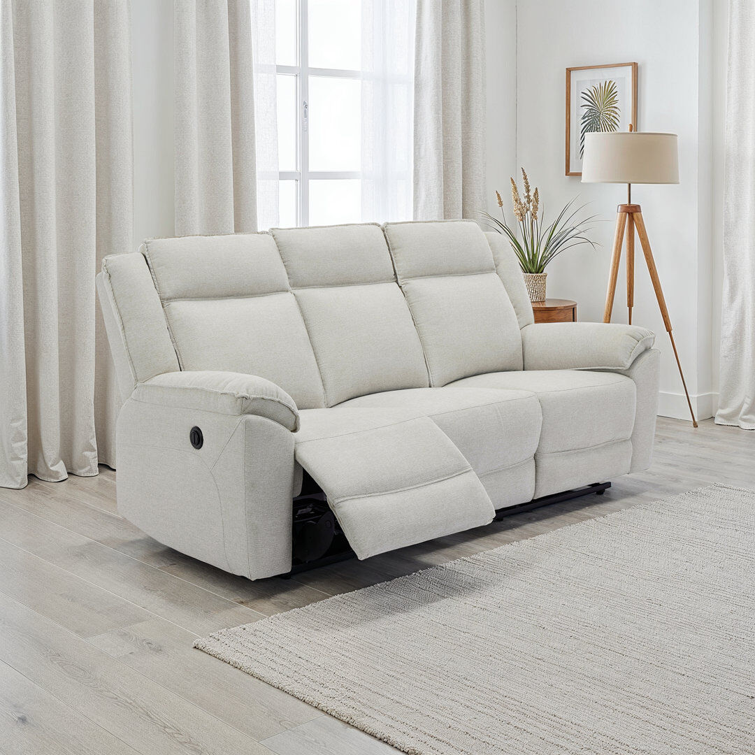 Latitude Run Beola Linen Electric Reclining Sofa Beige 3