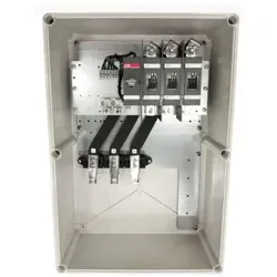 ABB OT250KGCC3T Sicherheitsschalter im Kunststoffgehäuse 3-polig 132 kW 400 V mit schwarzem Griff, IP65 Einführung unten 1SCA022276R9640