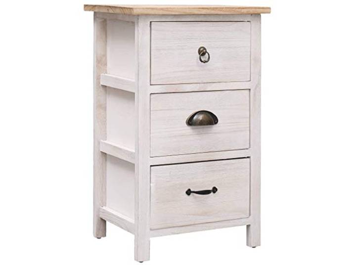 TUERYAFEK Beistellschrank 35x25x57 cm Massivholz Paulownia mit 3 Schubladen Massivholz Paulownia, 3 Schubladen, vielseitig nutzbar, pflegeleichte Oberfläche, einfache Montage