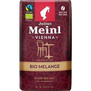 Julius-Meinl Kaffee Vienna Melange, BIO, ganze Bohnen, Arabica & Robusta, 900 g