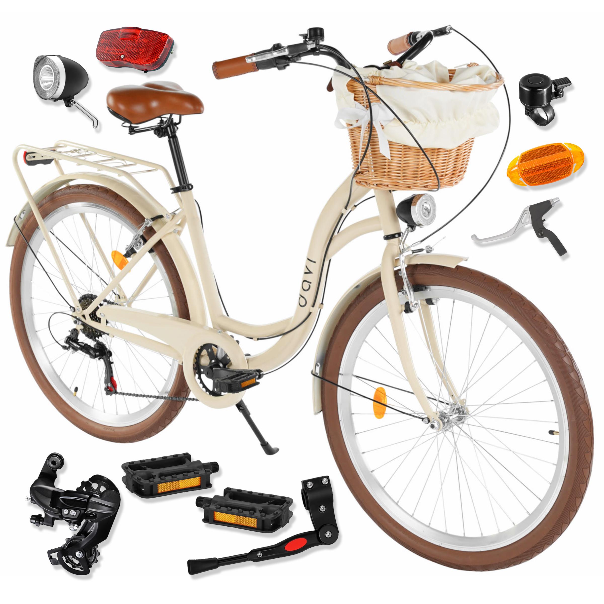 Damenfahrrad Davi Emma 26", 7 Gänge, 155-180 cm, Kaffeebraun