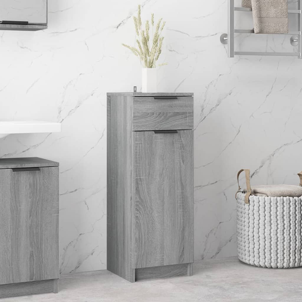 17 Stories Jihyun Freestanding Bathroom Cabinet and Bathroom Storage Furniture Set Grey/Beige 90cm H X 32cm W X 34cm D
