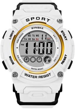 Everyday Crate SYNOKE 9810 Digital Sports Watch Waterproof LED Student Watch With Luminous Display white