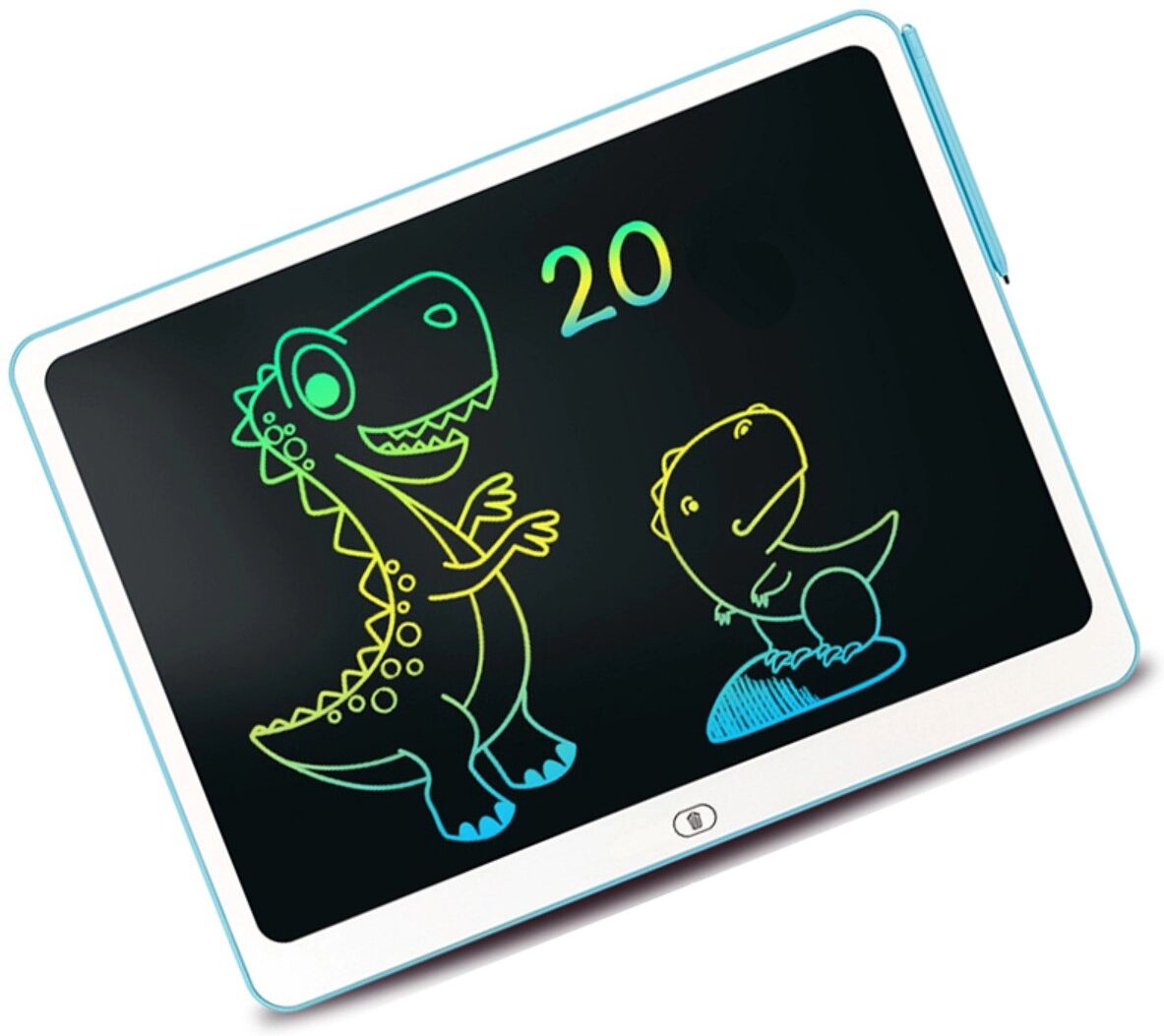 INF Graffiti-Schreibtafel – 20-Zoll-LCD-Schreibtablet im Querformat mit blendarmem Display und Stifthalter Blau