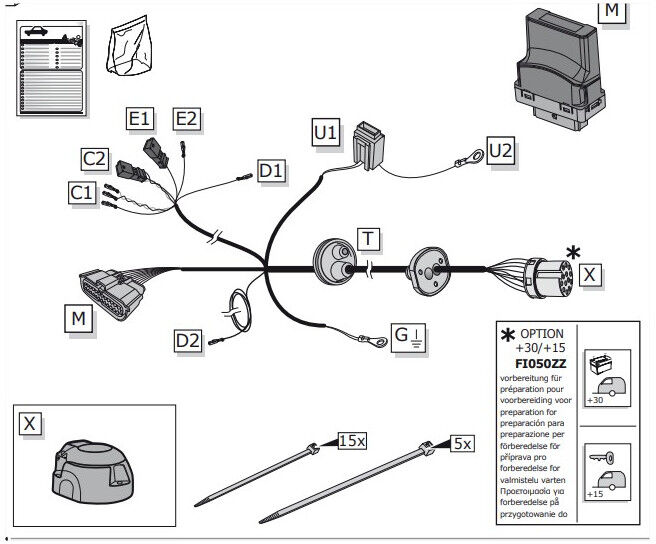 FAISCEAU SPECIFIQUE 13 BROCHES POUR OPEL MOVANO (07/24-)