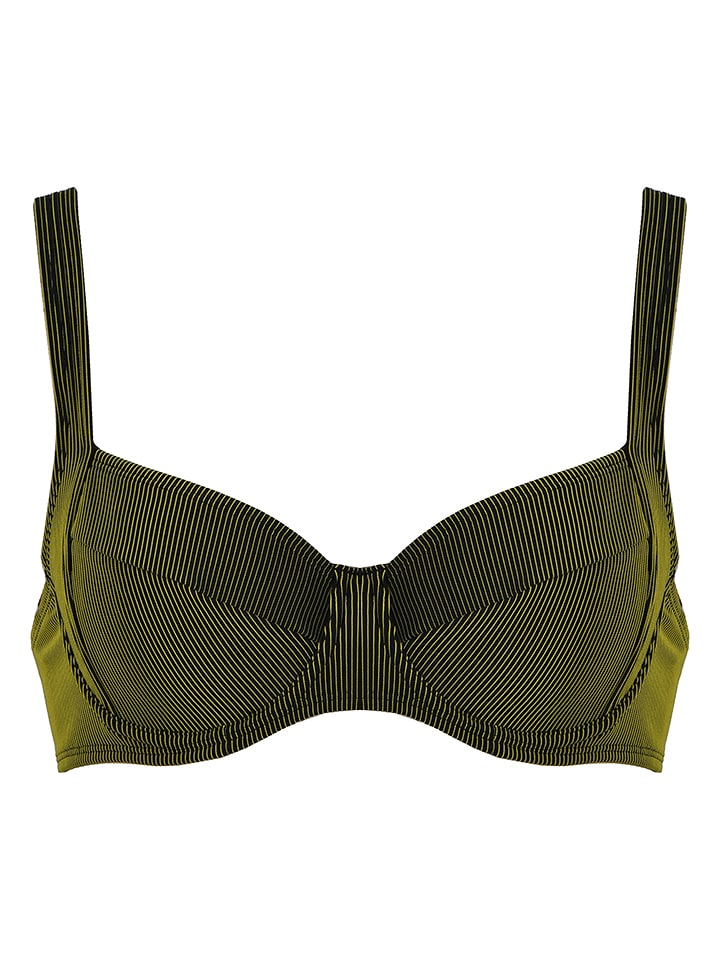 Naturana Bikini-Oberteil in Schwarz/ Gelb - 42G-Cup