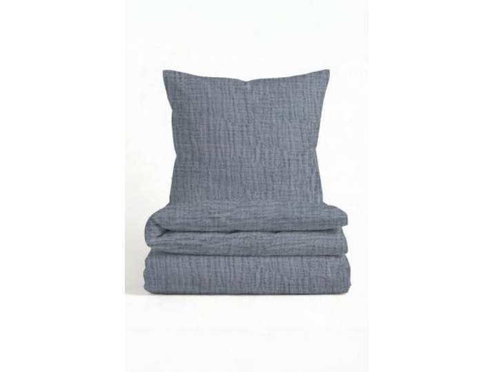 biberna Premium Musselin Bettwäsche 155x220 cm blau 2-teilig mit Kissenbezug 80x80 cm 100% Baumwolle weich, griffig & atmungsaktiv Knopfverschluss Bettwäsche Uni Modell 0480500